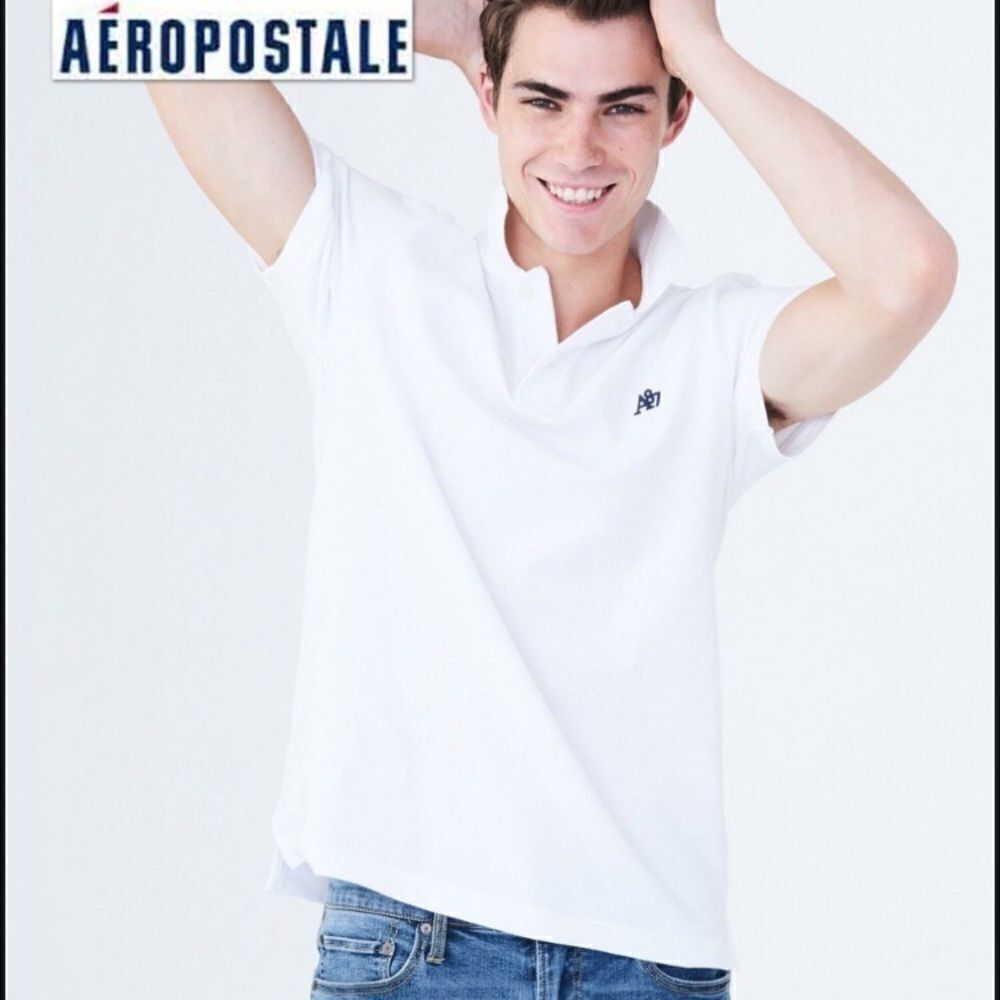 NWT 3XL Aeropostale White Men Pique Polo Shirt New